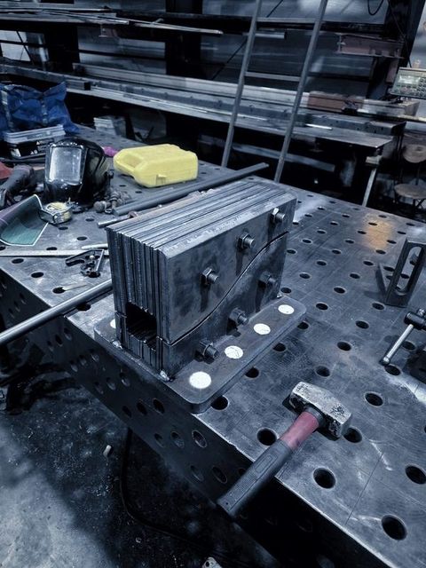 Steel plate stacked in the shop